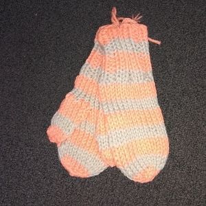Handmade hand knitted children's mittens